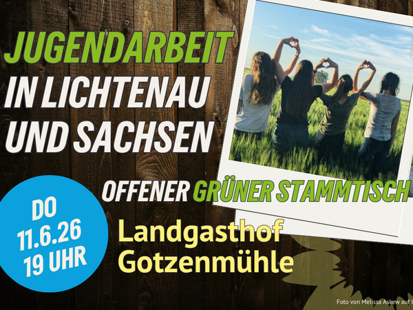 Stammtisch am 11. Juni 2026 im Landgasthof Gotzenmühle, Schwerpunktthema "Jugendarbeit in Lichtenau und Sachsen" 
Foto von Melissa Askew auf Unsplash