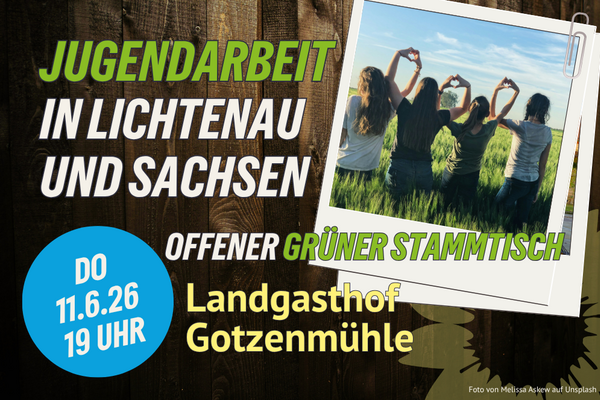 Stammtisch am 11. Juni 2026 im Landgasthof Gotzenmühle, Schwerpunktthema "Jugendarbeit in Lichtenau und Sachsen" 
Foto von Melissa Askew auf Unsplash