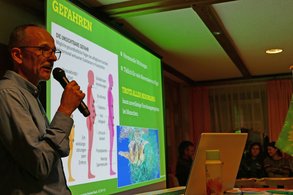 Manfred Eschenbacher bei seinem Vortrag "Wege aus der Plastikkrise"