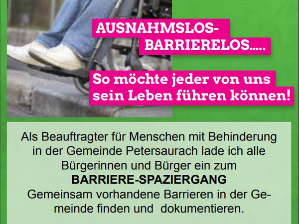 Veranstaltungsankündigung Barrierespaziergang Samstag 21.05.2022 Bild: Raphael Rother