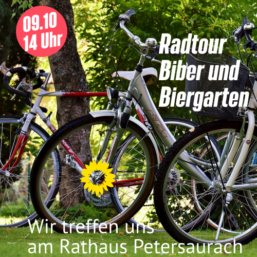 Sharepic für die Radtour Biber und Biergarten am 09.10.2022 um 14:00  